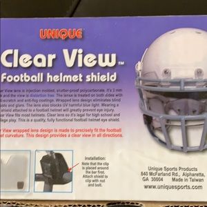 Clear View Football Helmet Shield